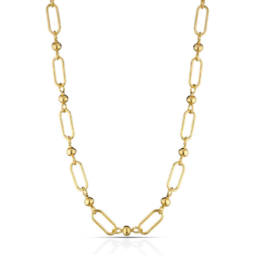 Opsobjects KATE collana oro giallo con maglia ovale e sfere