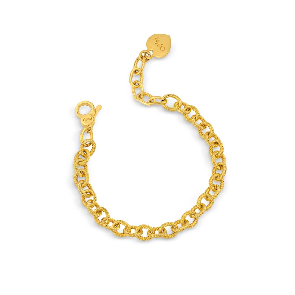 Opsobjects LABOR CHAIN bracciale oro giallo con maglia godronata