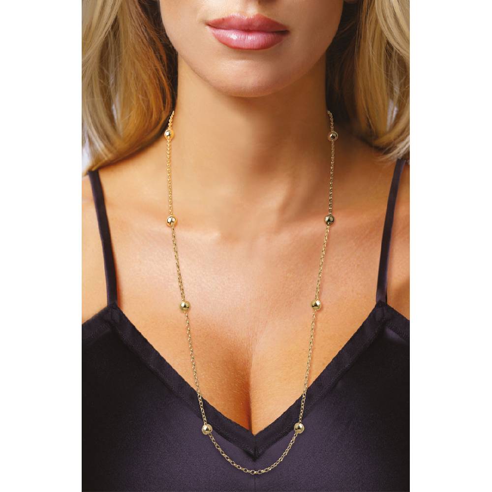 Opsobjects MARGARET Collana Lunga Oro Giallo Con Sfere