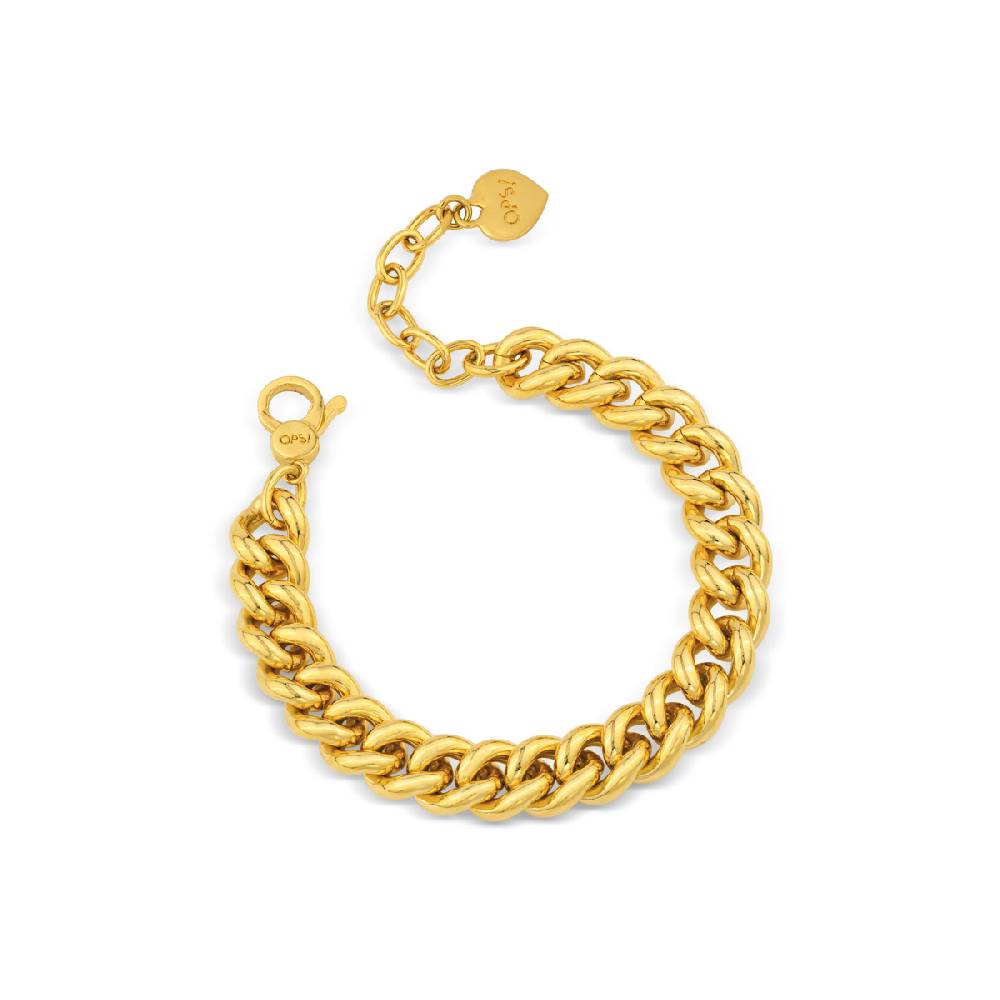 Opsobjects MAXI GROUMETTE CHAIN bracciale oro giallo con maglia groumette