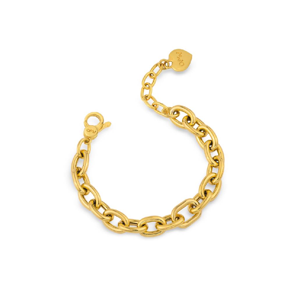 Opsobjects ROUND CHAIN bracciale oro giallo con maglia ovale