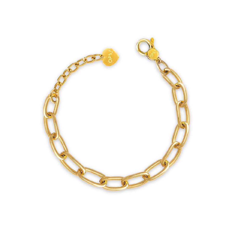 Opsobjects VICTORIA bracciale oro giallo con maglia paper clip