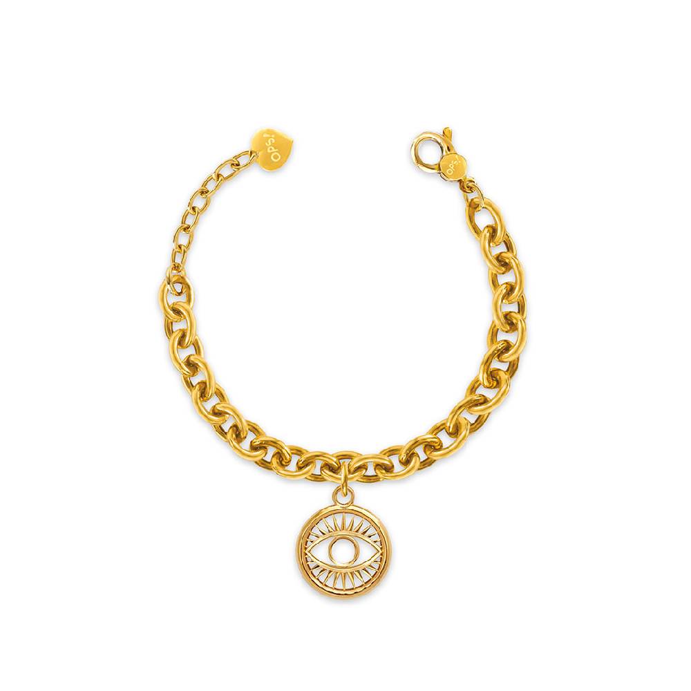 Opsobjects VICTORIA bracciale oro giallo con medaglia occhio