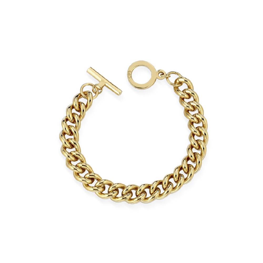 Opsobjects VICTORIA bracciale piccolo oro giallo con maglia groumette e chiusura T bar