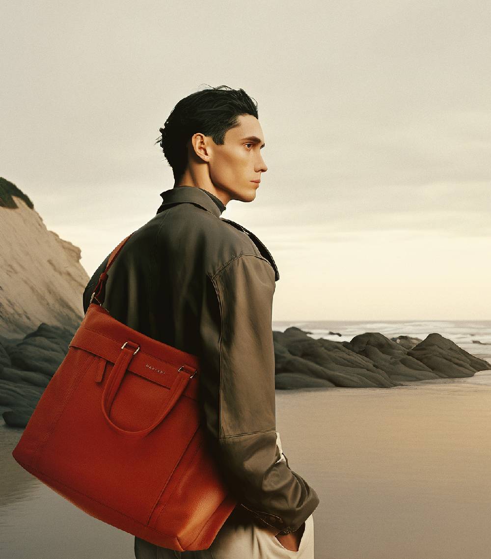 Orciani Borsa A Mano E A Tracolla Grande Micron In Pelle