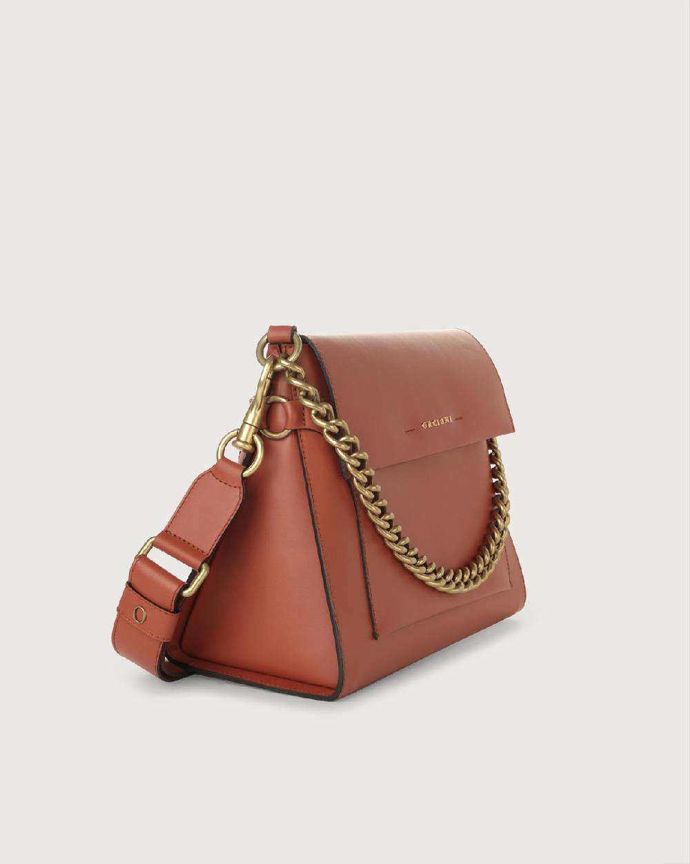 Orciani Borsa A Spalla Missy Couture In Pelle Con Catena E Tracolla