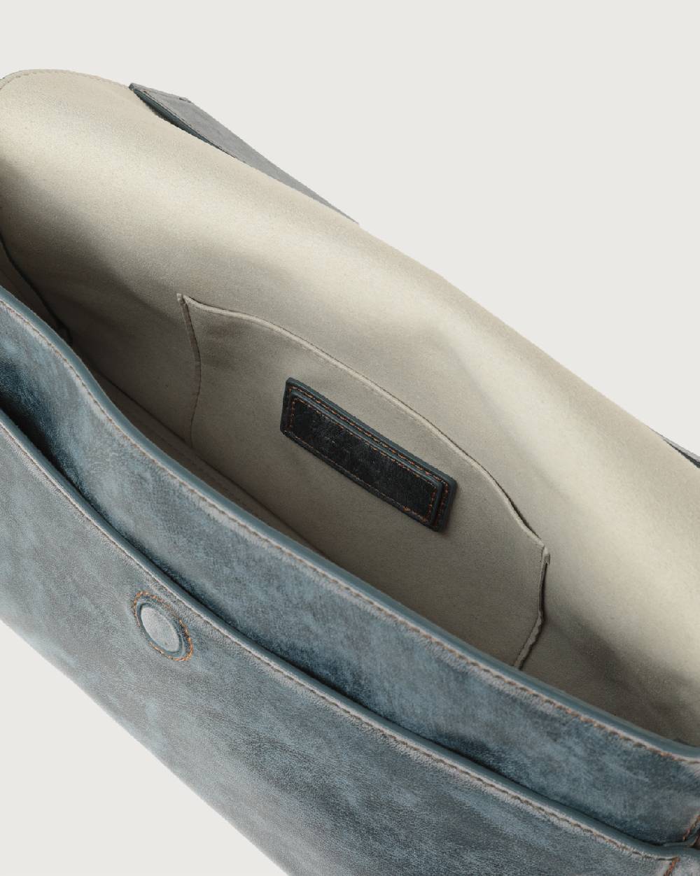 Orciani Borsa A Spalla Missy Longuette Delavè In Pelle Con Catena E Tracolla