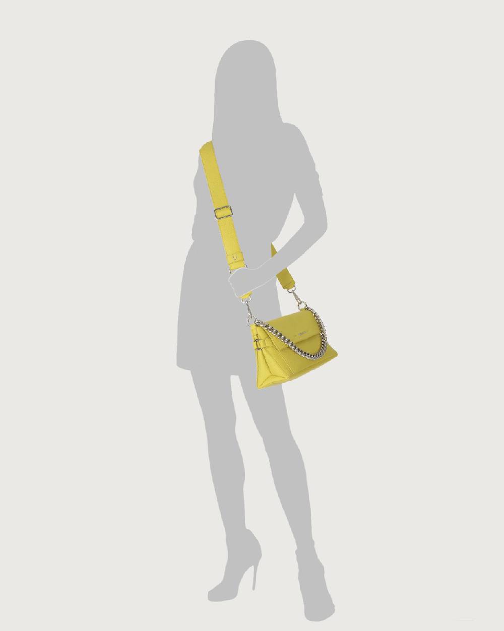 Orciani Borsa A Spalla Missy Longuette Soft In Pelle Con Catena E Tracolla