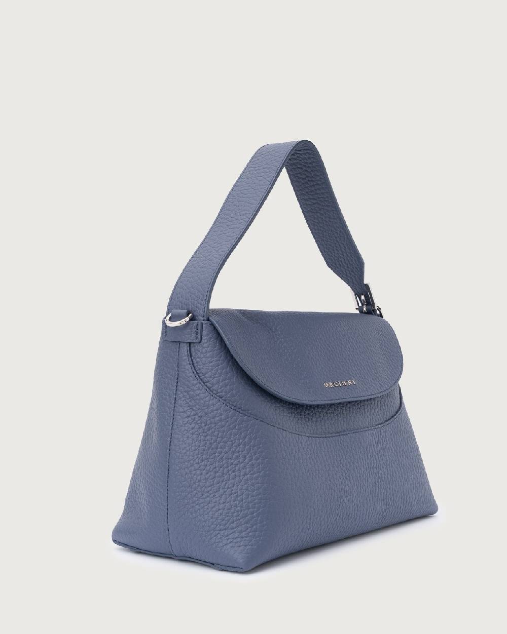 Orciani Borsa A Spalla Nana Soft In Pelle Martellata Con Tracolla