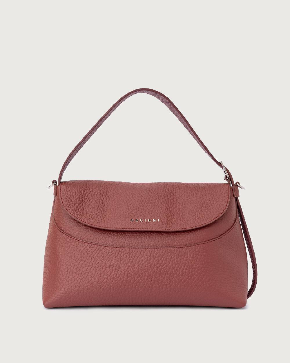 Orciani Borsa a spalla Nana Soft in pelle martellata con tracolla