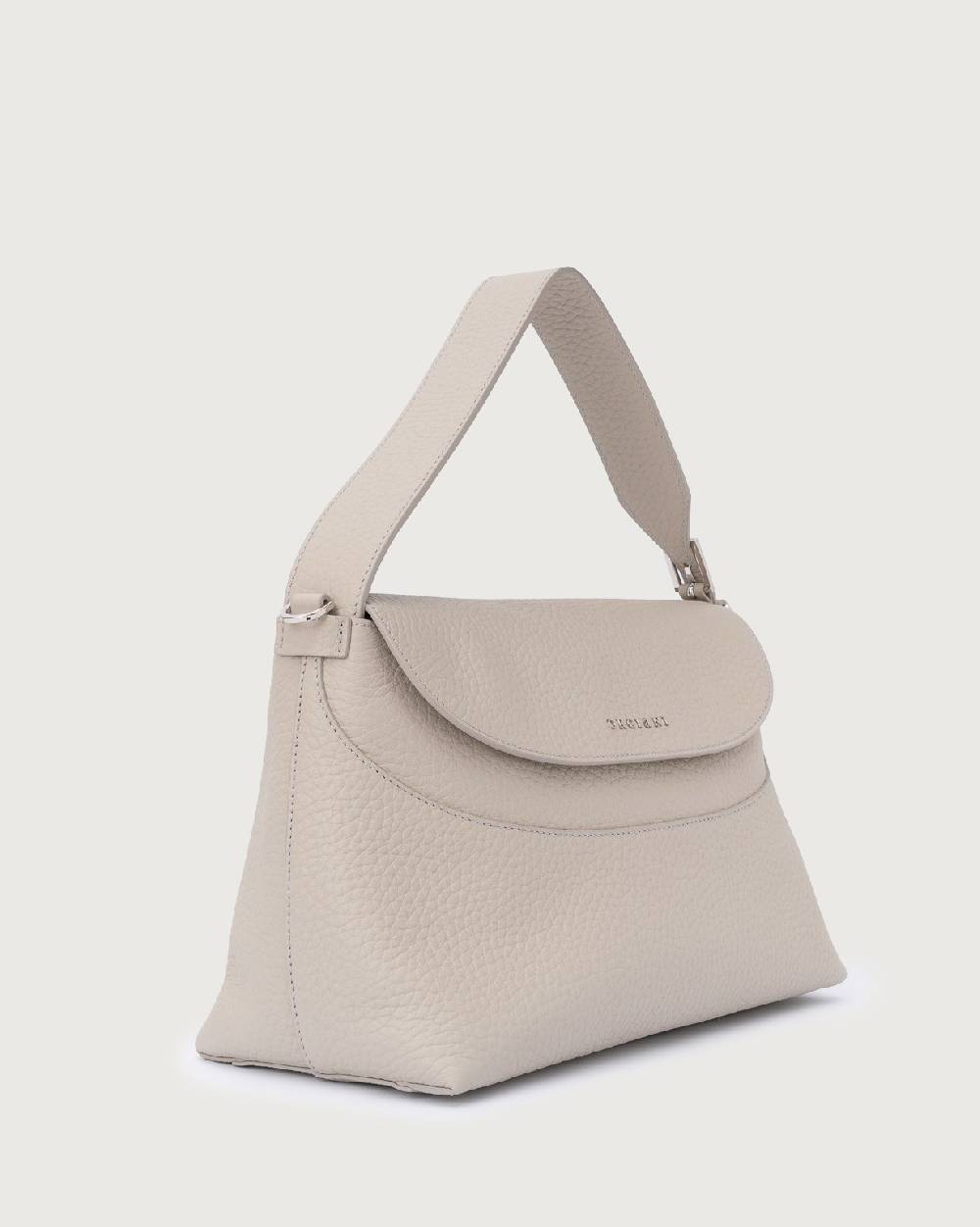 Orciani Borsa A Spalla Nana Soft In Pelle Martellata Con Tracolla