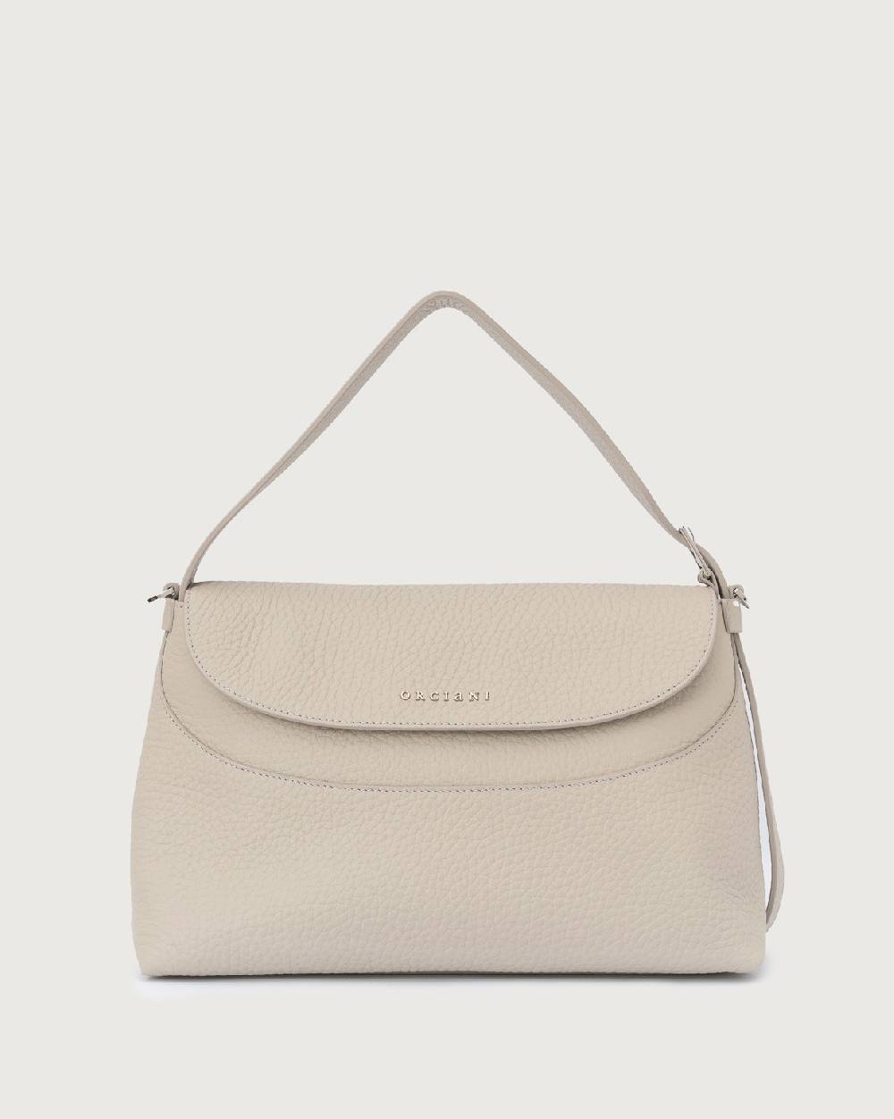 Orciani Borsa a spalla Nana Soft in pelle martellata con tracolla