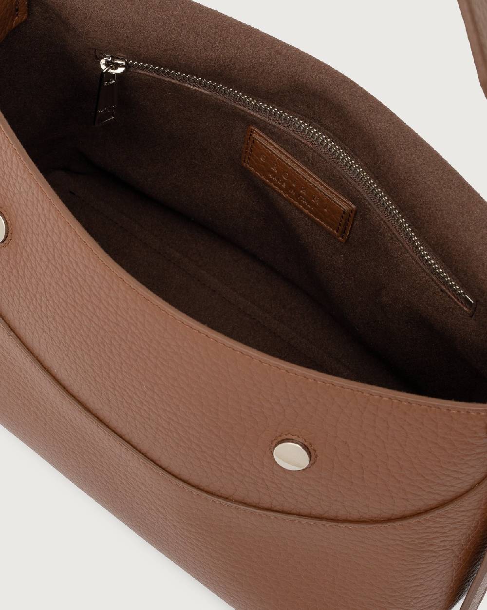 Orciani Borsa A Spalla Nana Soft In Pelle Martellata Con Tracolla