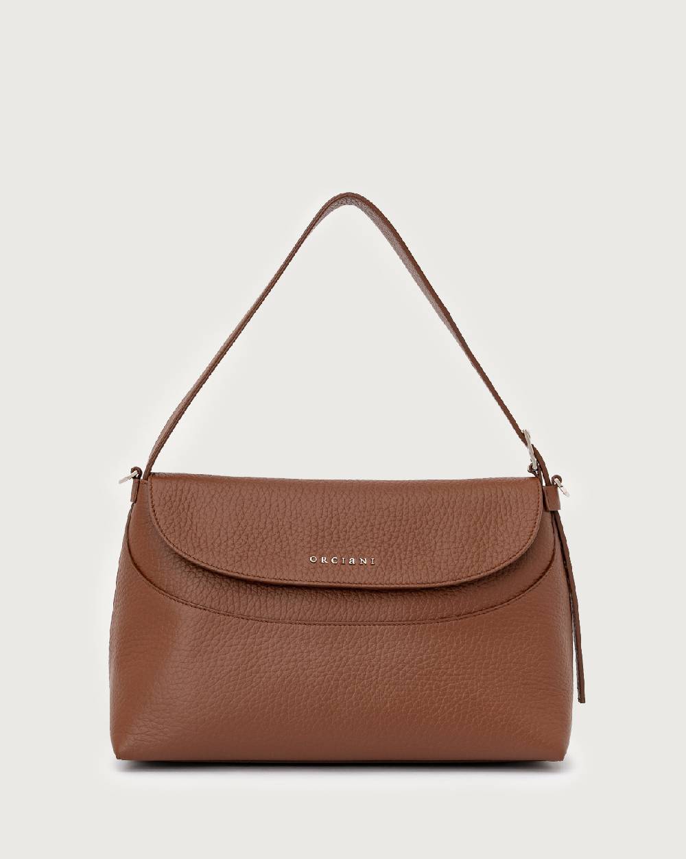 Orciani Borsa a spalla Nana Soft in pelle martellata con tracolla