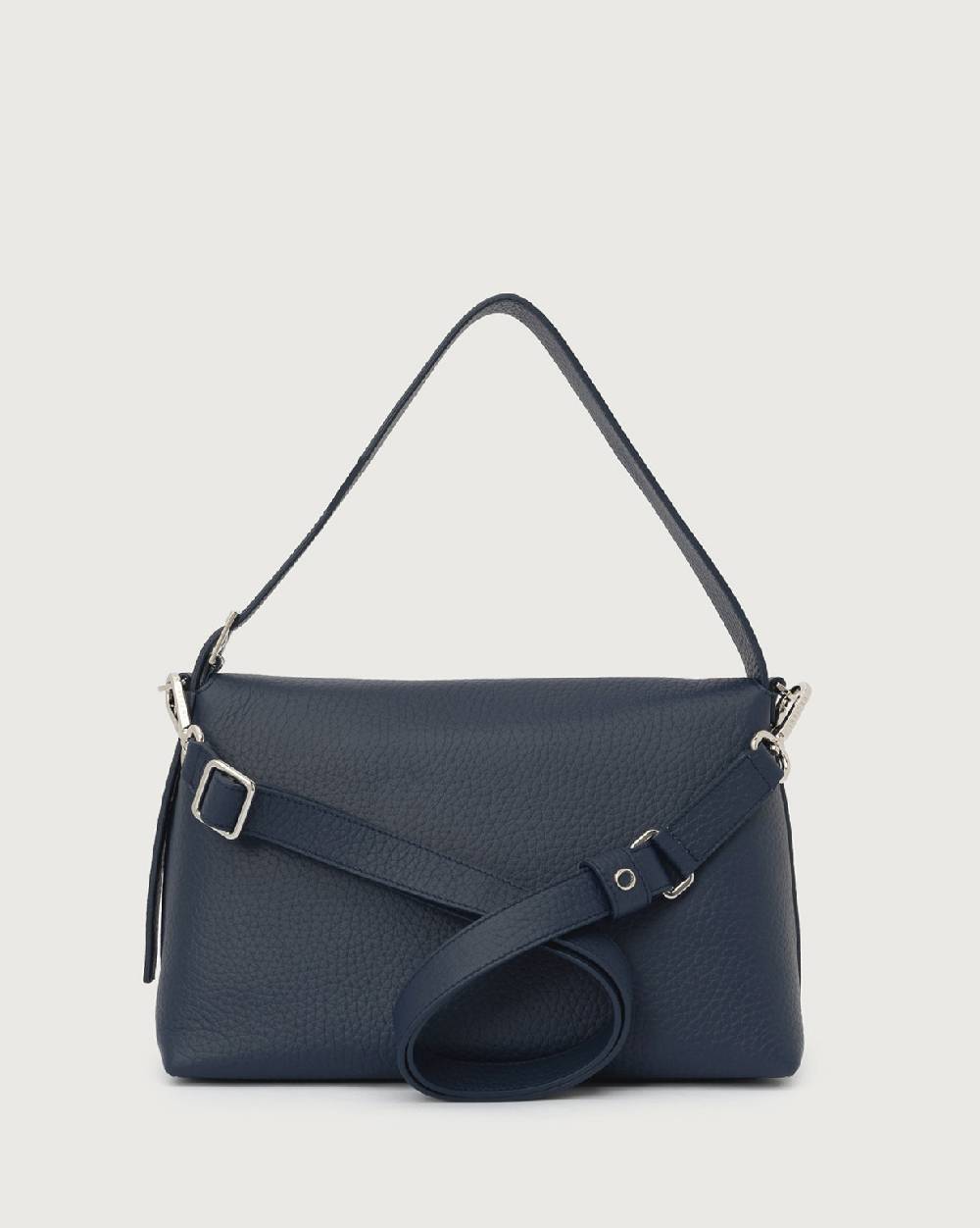 Orciani Borsa A Spalla Nana Soft In Pelle Martellata Con Tracolla