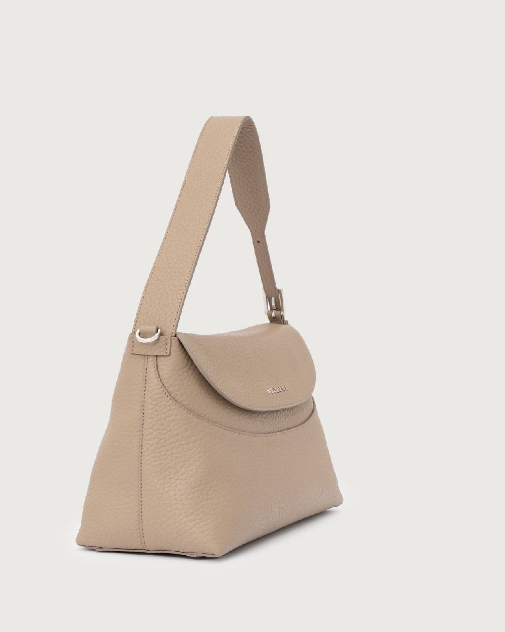 Orciani Borsa A Spalla Nana Soft In Pelle Martellata Con Tracolla