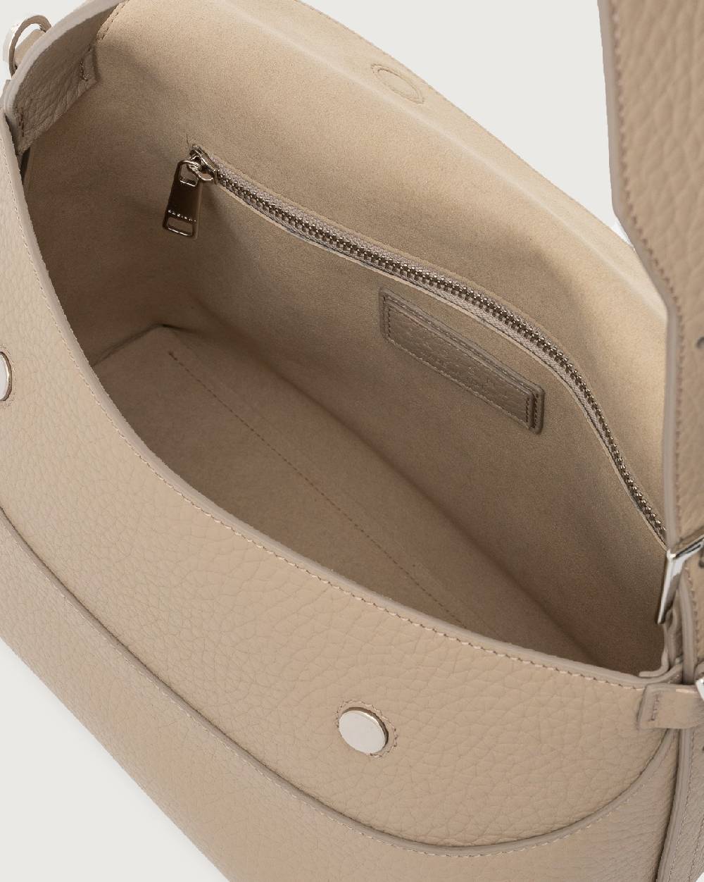 Orciani Borsa A Spalla Nana Soft In Pelle Martellata Con Tracolla