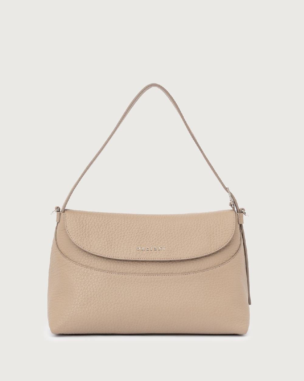 Orciani Borsa a spalla Nana Soft in pelle martellata con tracolla