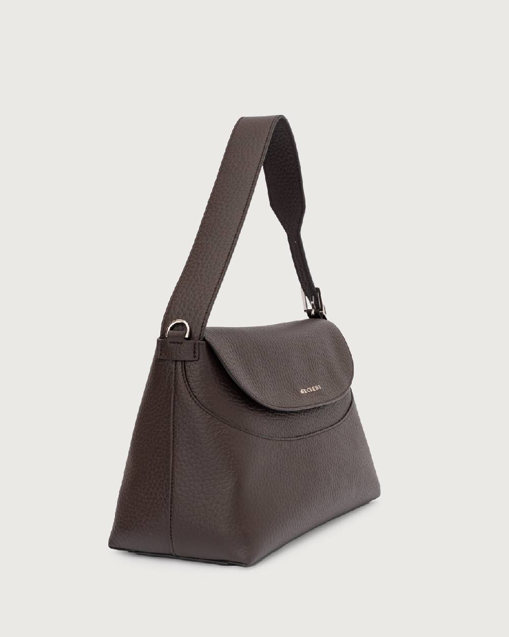 Orciani Borsa A Spalla Nana Soft In Pelle Martellata Con Tracolla