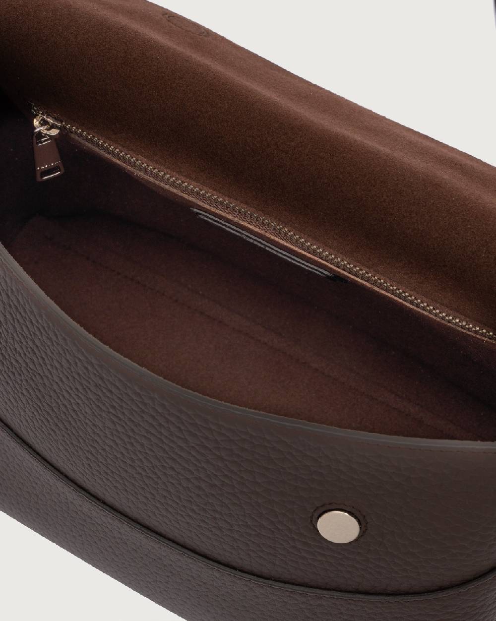 Orciani Borsa A Spalla Nana Soft In Pelle Martellata Con Tracolla