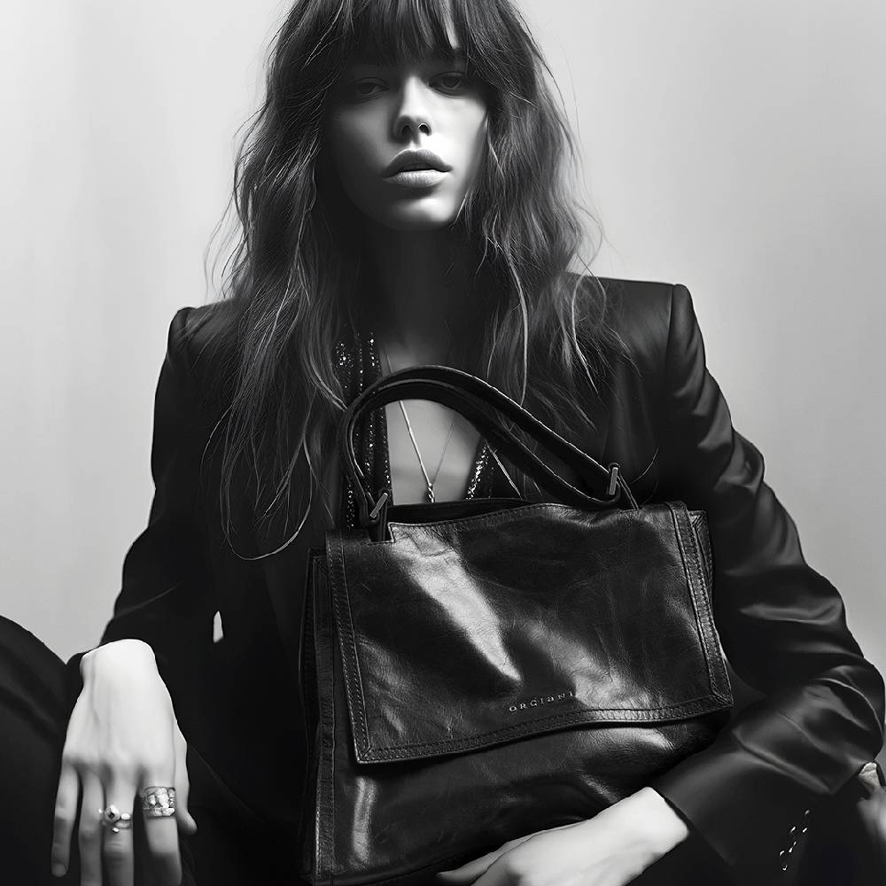 Orciani Borsa Sveva Notturno Media In Pelle Con Tracolla