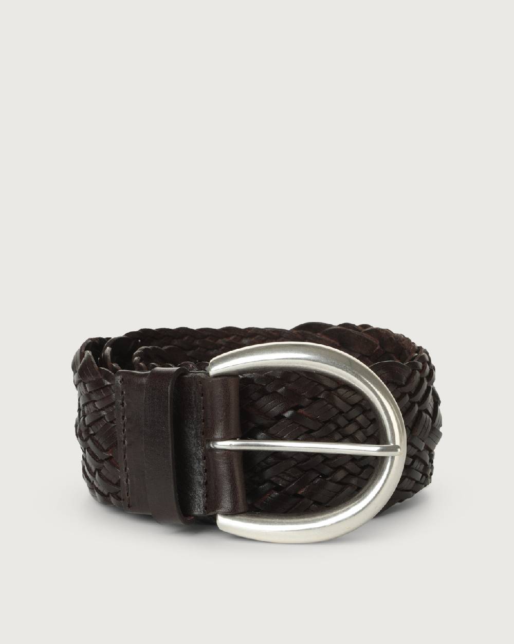 Orciani Cintura alta intrecciata Masculine in cuoio