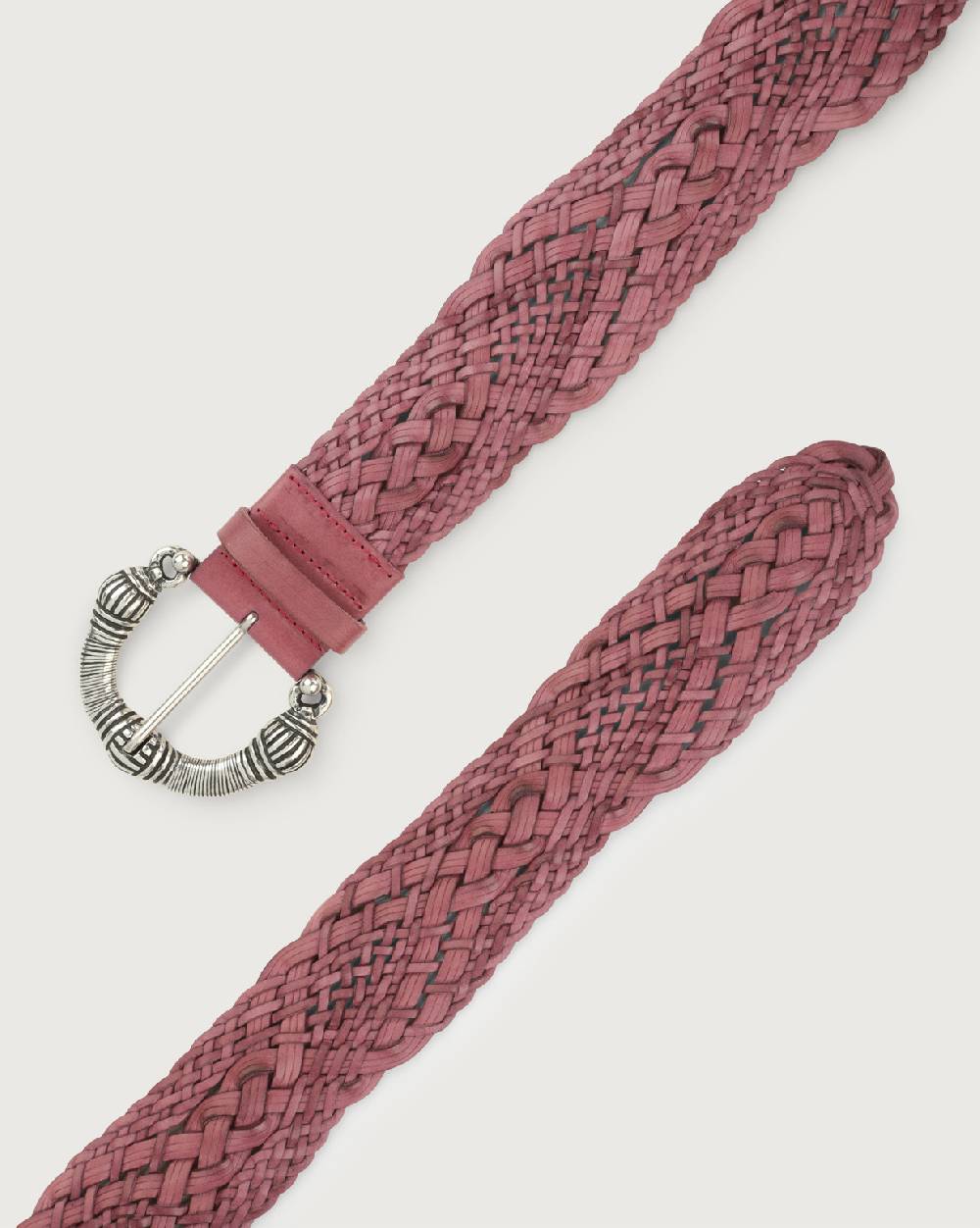 Orciani Cintura Intrecciata Masculine In Cuoio 5,5 Cm