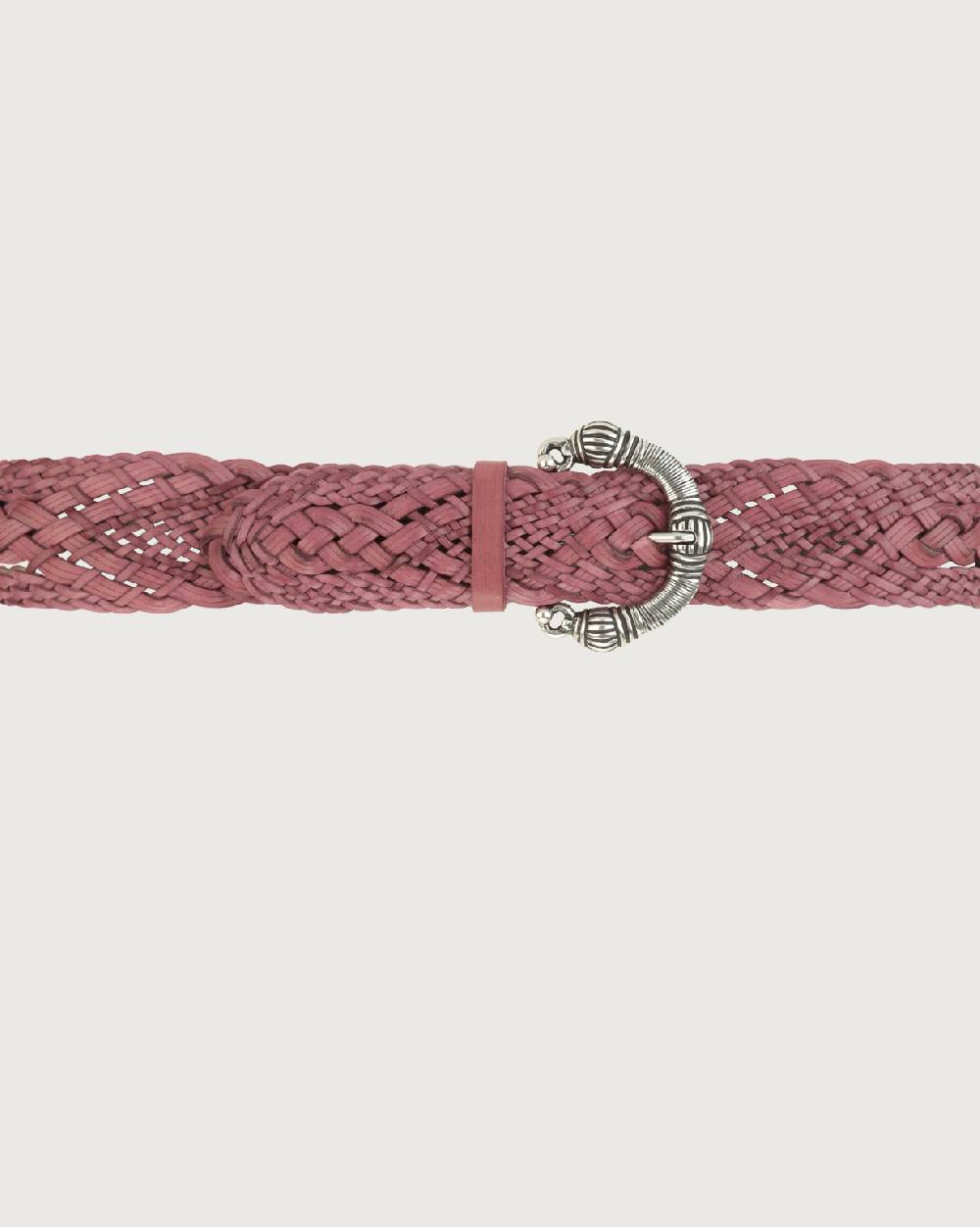 Orciani Cintura Intrecciata Masculine In Cuoio 5,5 Cm