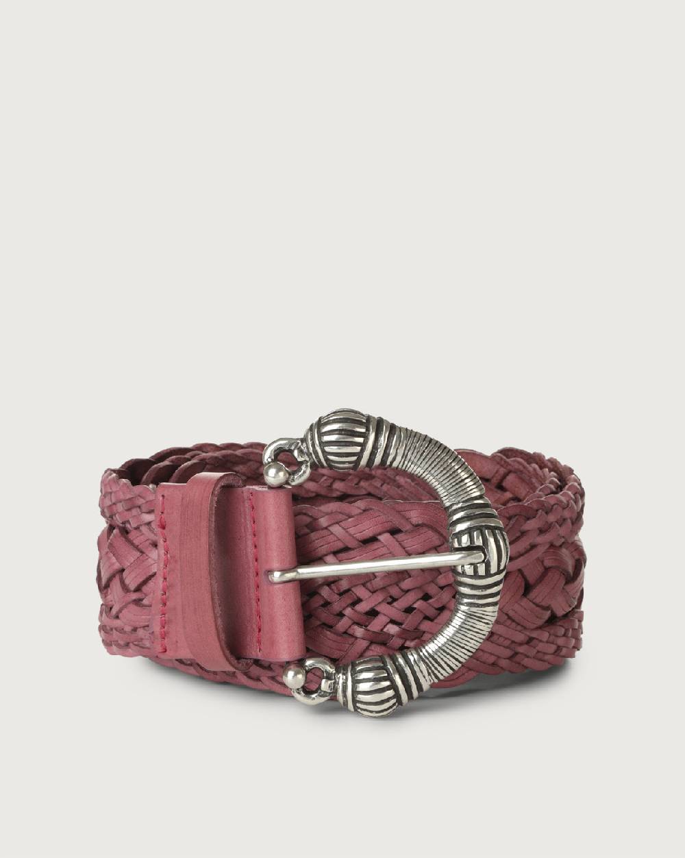 Orciani Cintura intrecciata Masculine in cuoio 5,5 cm