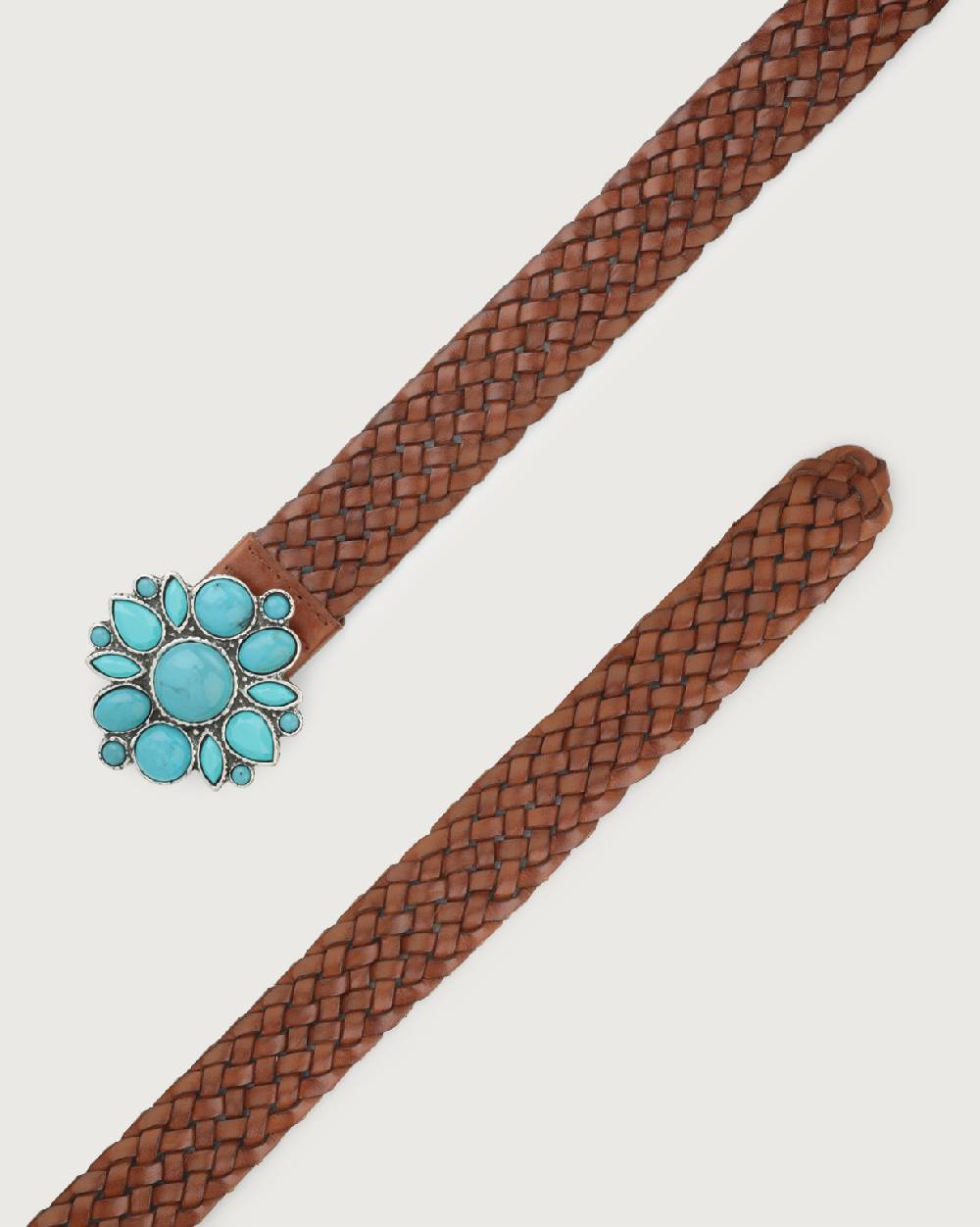 Orciani Cintura Masculine In Cuoio Con Fibbia Turchesi