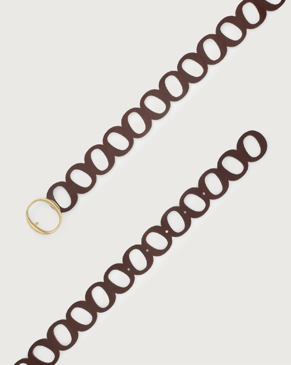 Orciani Cintura Monogram Bull Soft In Cuoio Fibbia Ottone