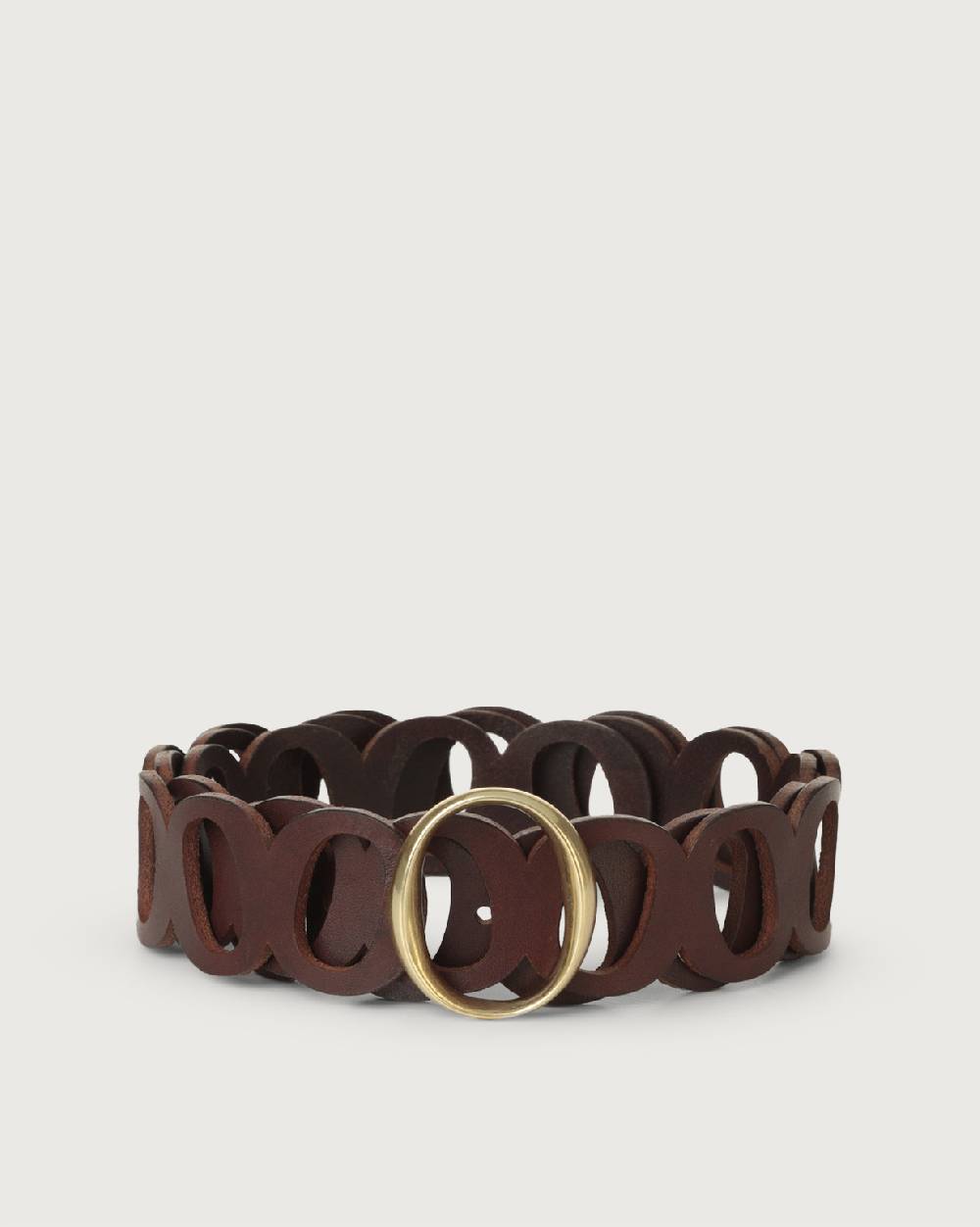 Orciani Cintura monogram Bull Soft in cuoio fibbia ottone