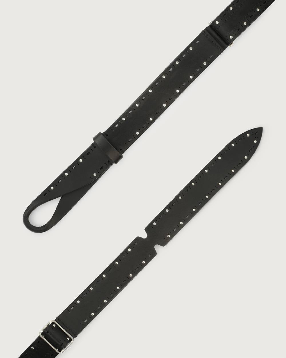 Orciani Cintura Nobuckle Bull Soft In Cuoio Con Micro-borchie