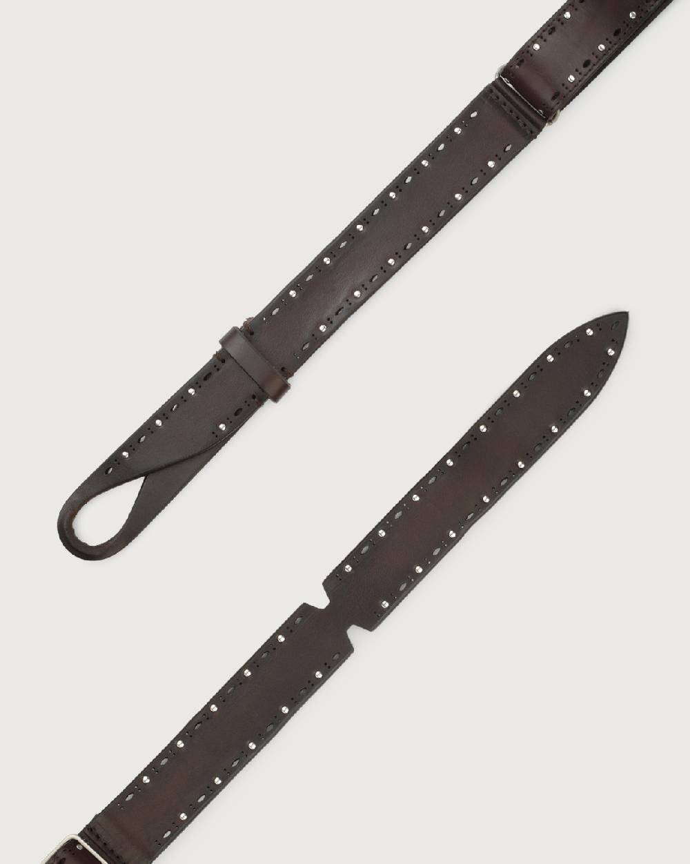 Orciani Cintura Nobuckle Bull Soft In Cuoio Con Micro-borchie