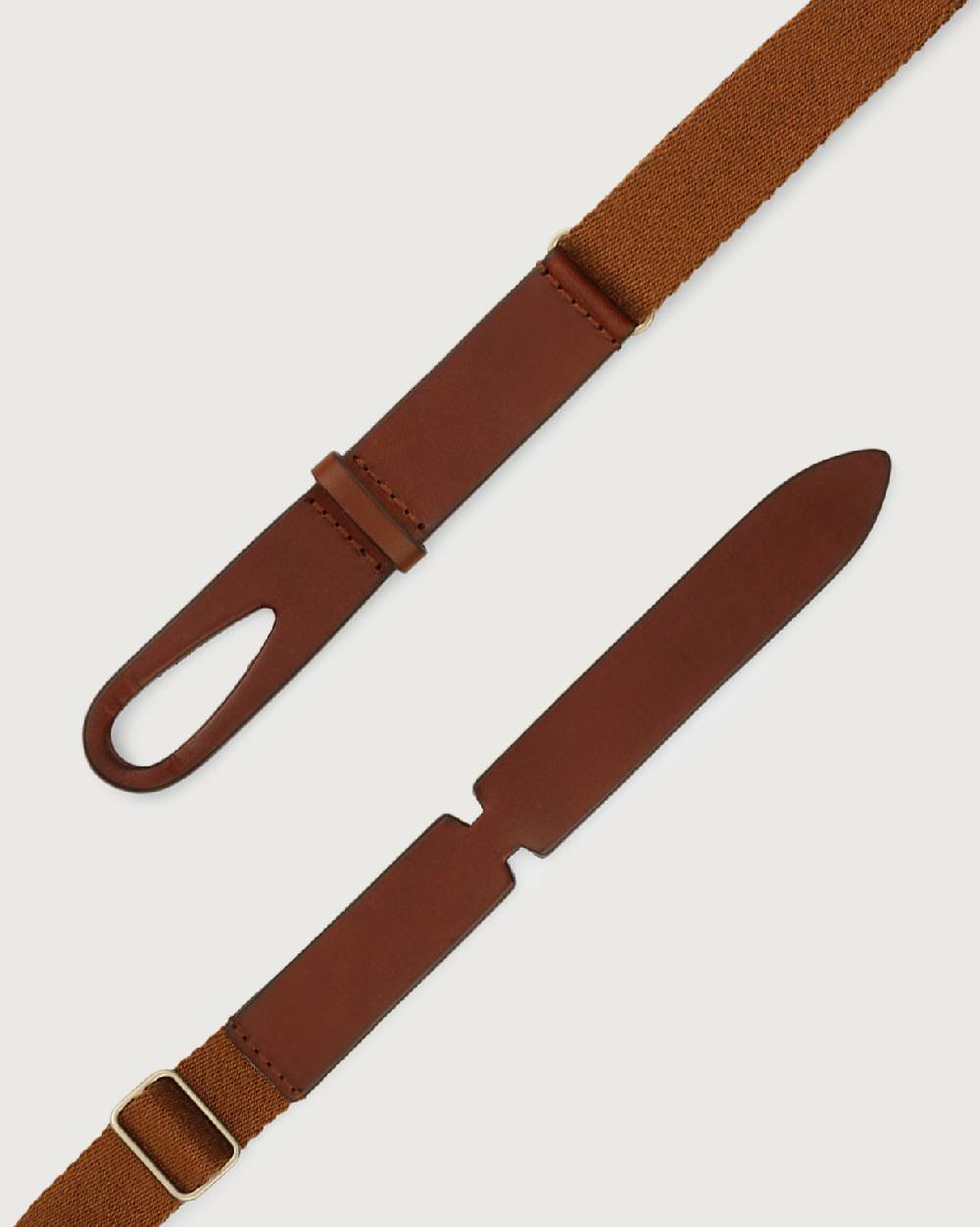 Orciani Cintura Nobuckle Kids Bull In Cuoio E Tessuto