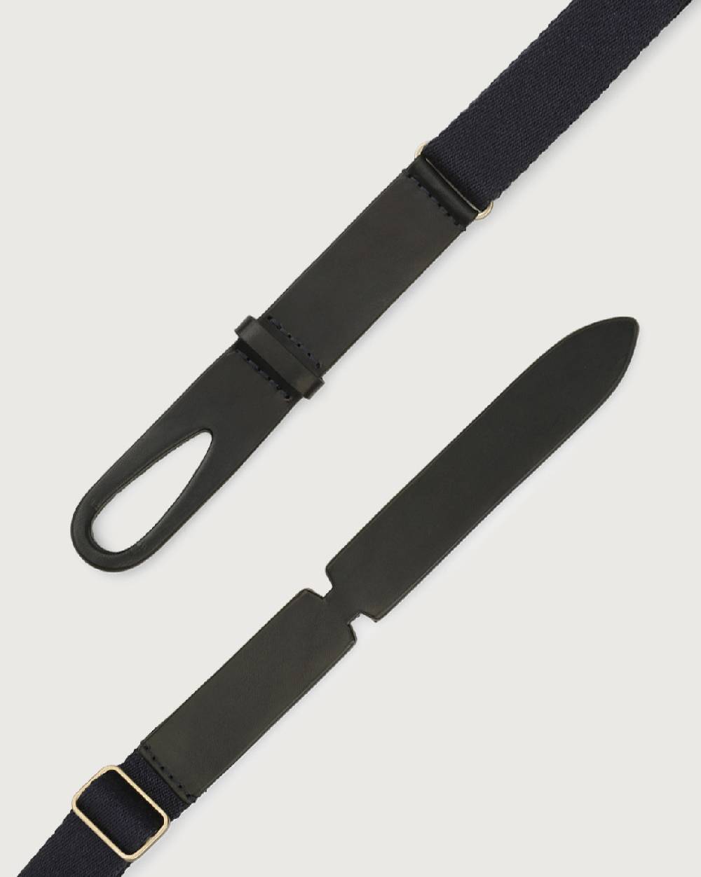 Orciani Cintura Nobuckle Kids Bull In Cuoio E Tessuto