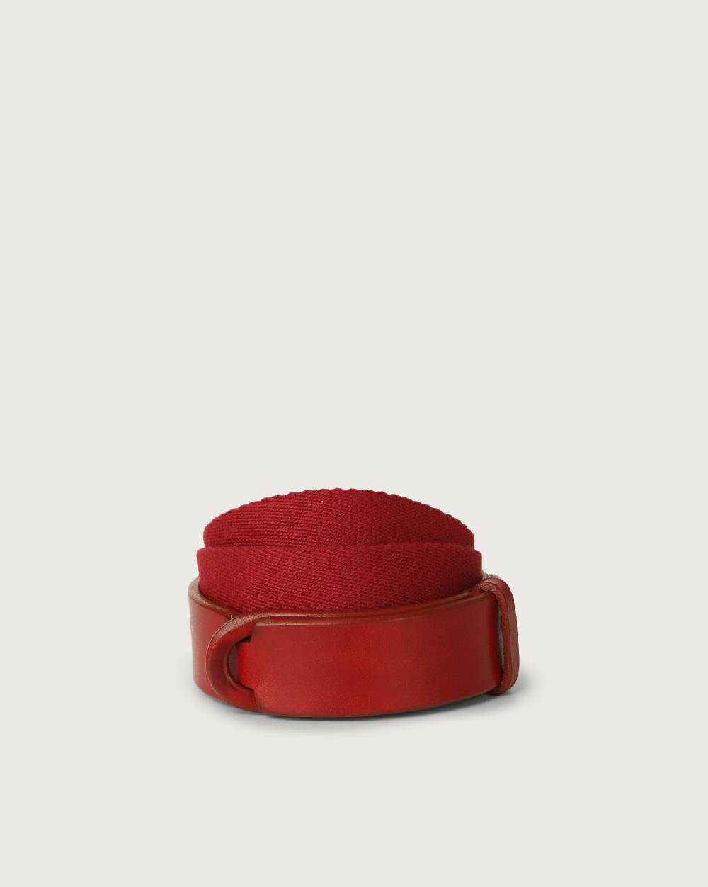 Orciani Cintura Nobuckle Kids Bull in cuoio e tessuto