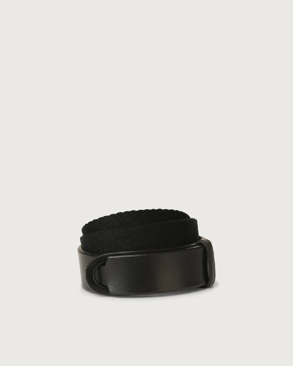 Orciani Cintura Nobuckle Kids Bull in cuoio e tessuto