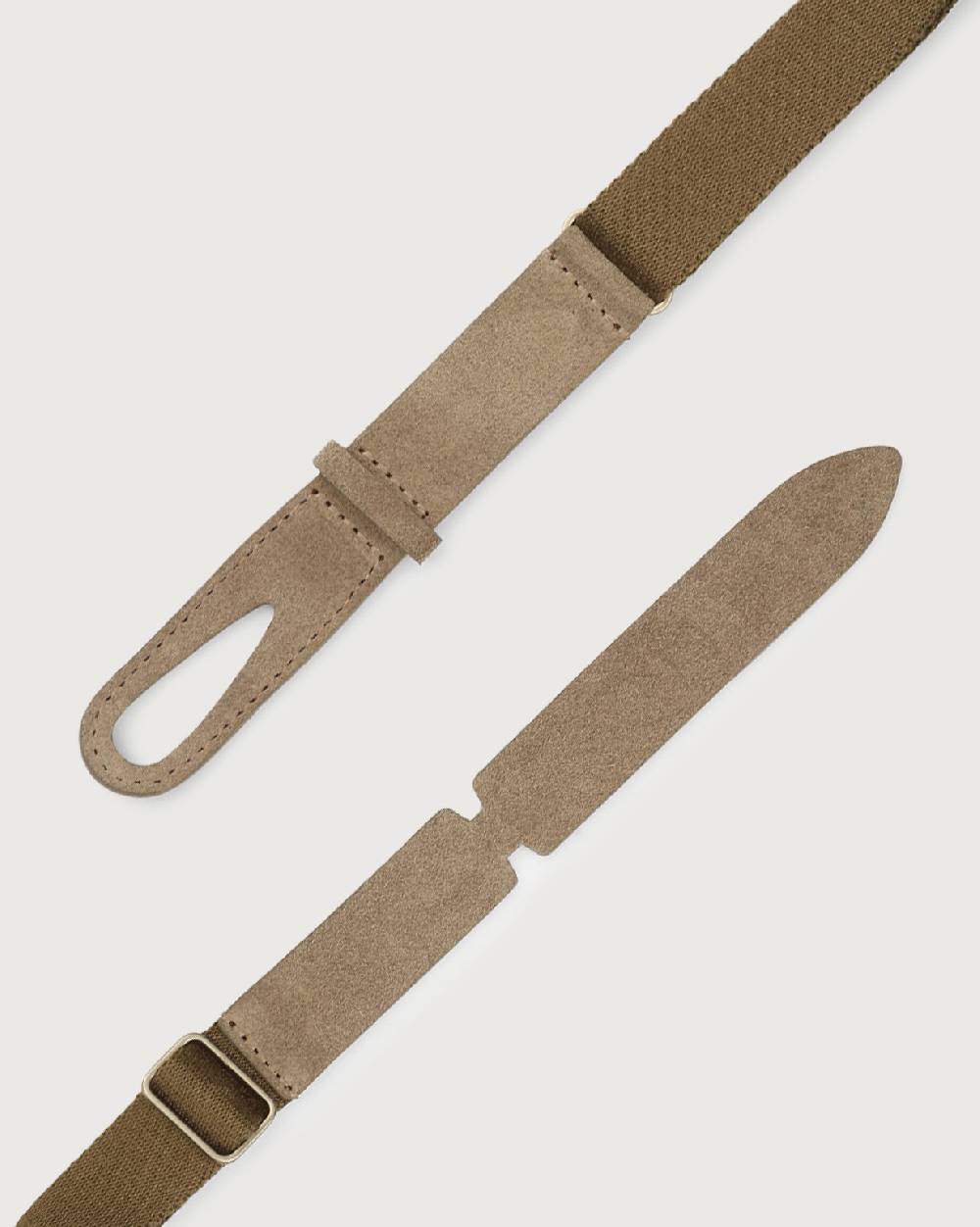 Orciani Cintura Nobuckle Kids Suede In Camoscio E Tessuto