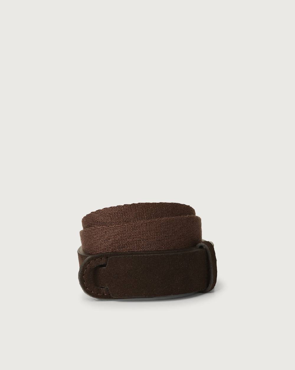 Orciani Cintura Nobuckle Kids Suede in camoscio e tessuto