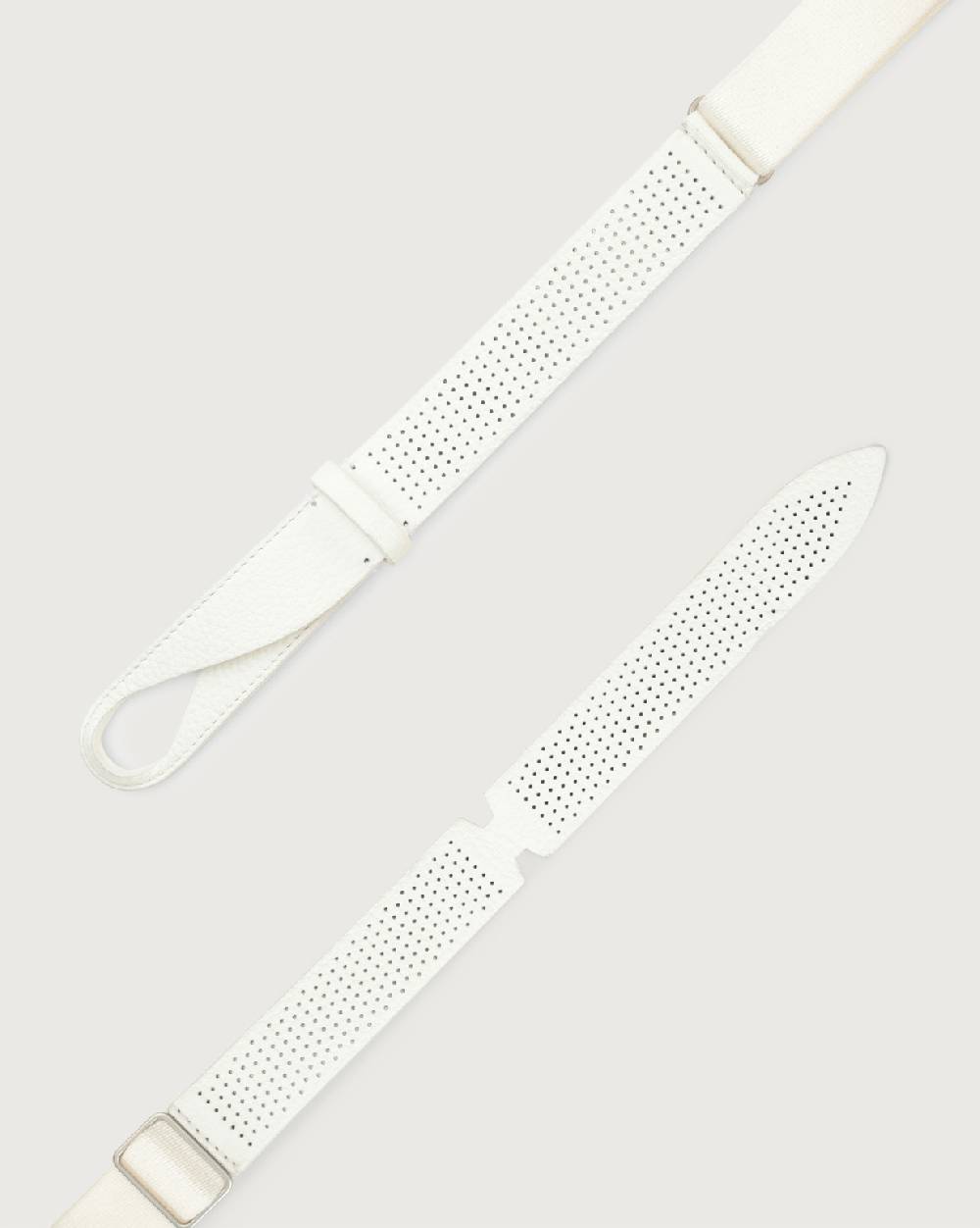 Orciani Cintura Nobuckle Micron In Pelle Traforata E Tessuto