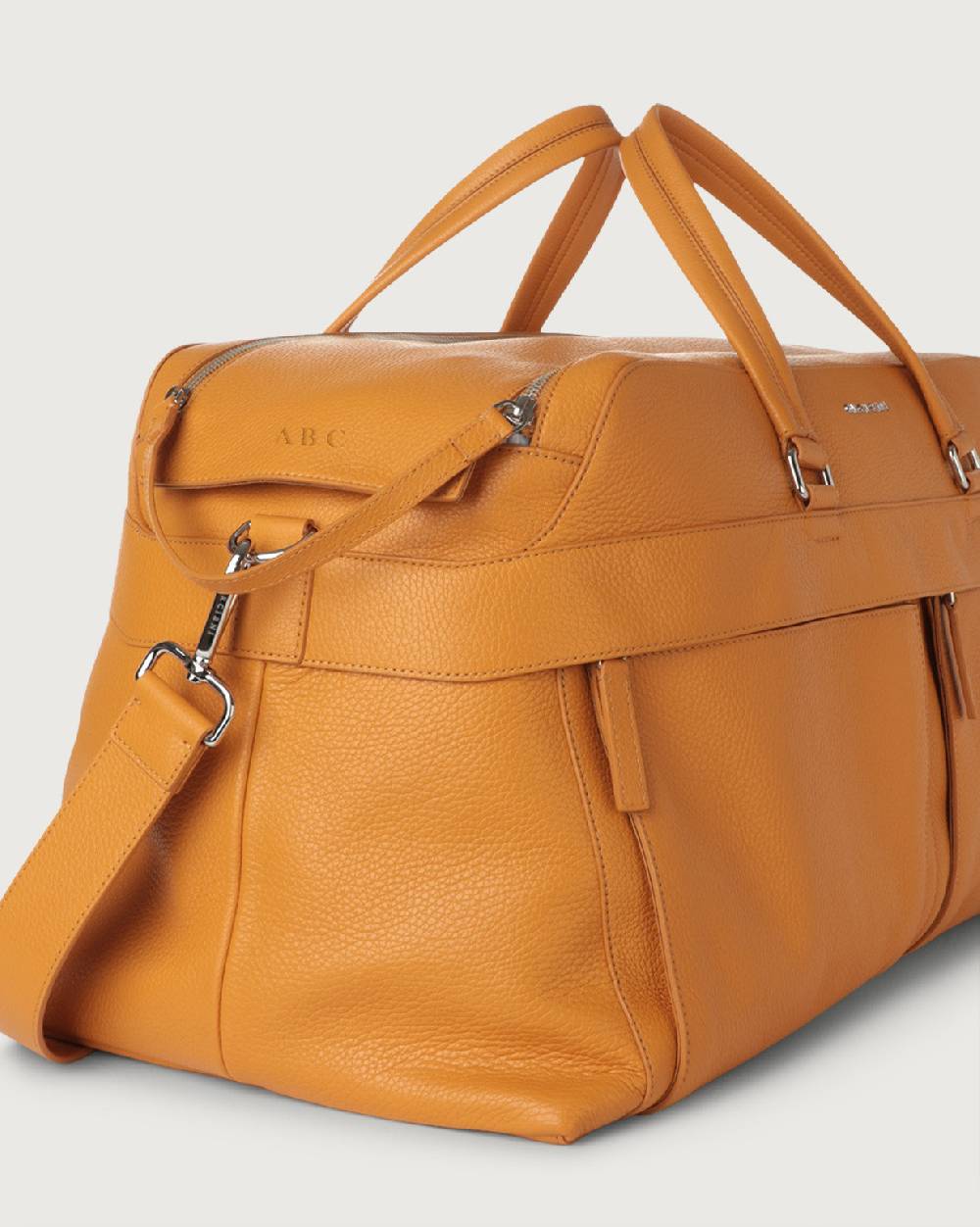 Orciani Borsone Micron In Pelle Con Tracolla