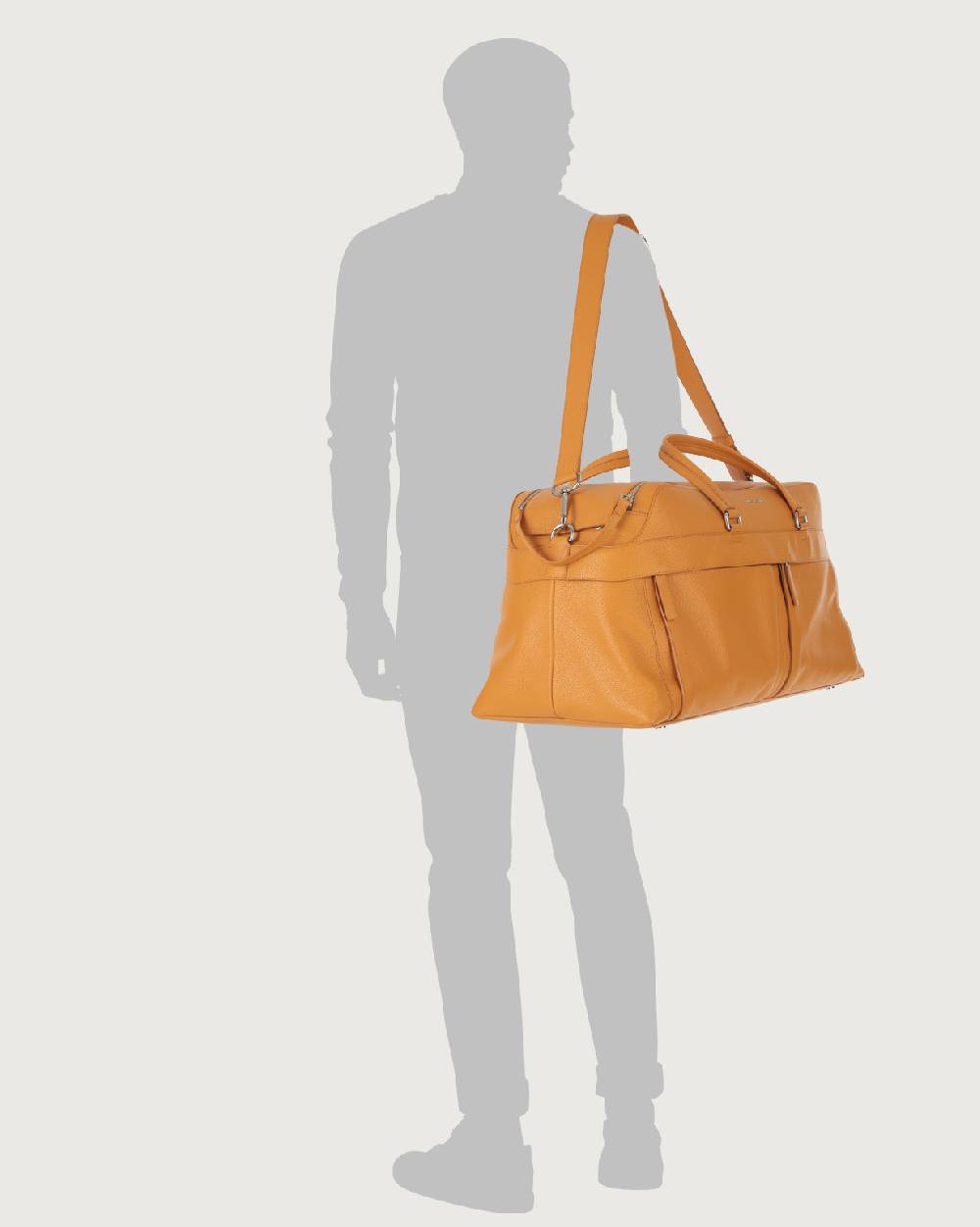 Orciani Borsone Micron In Pelle Con Tracolla