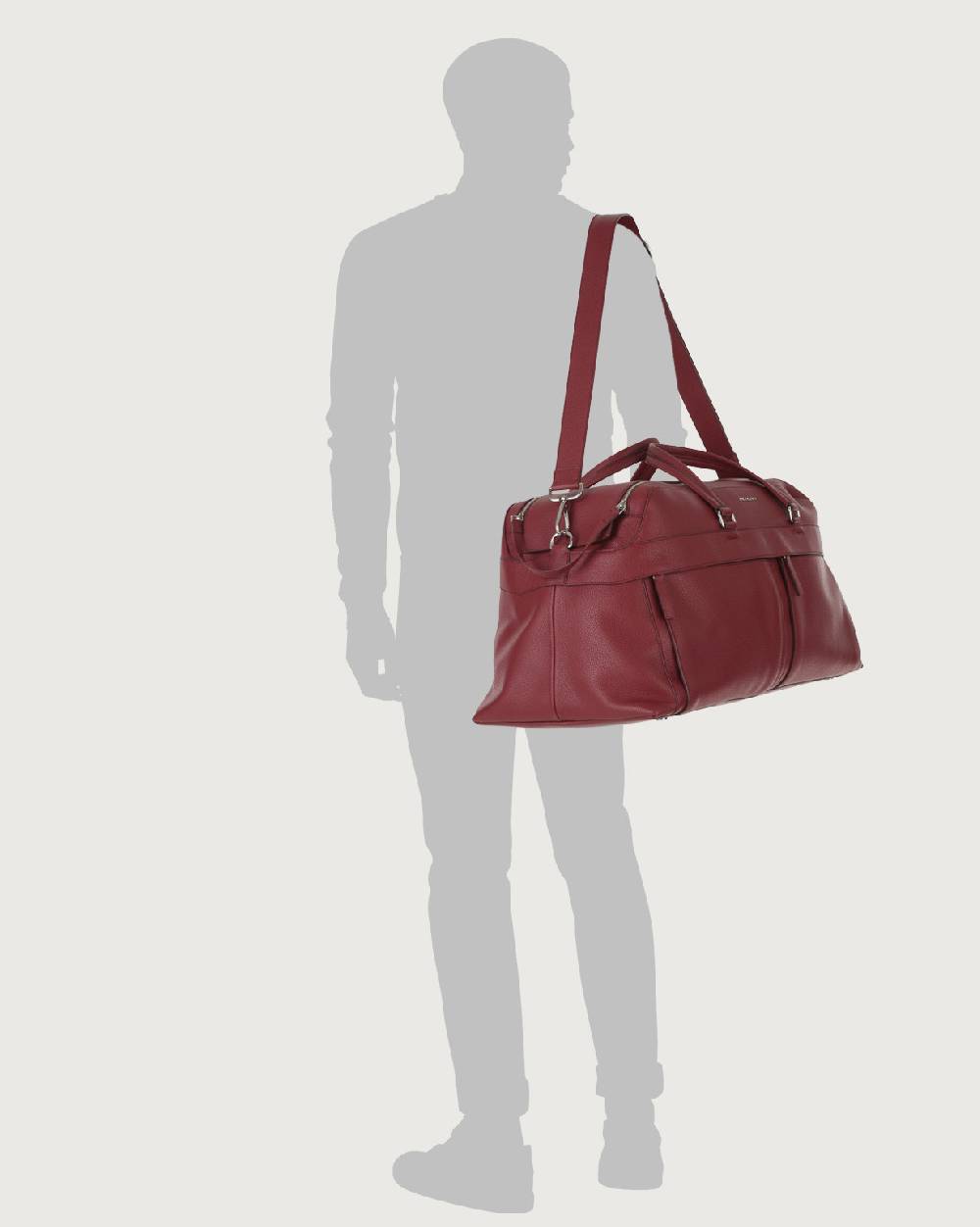 Orciani Borsone Micron In Pelle Con Tracolla