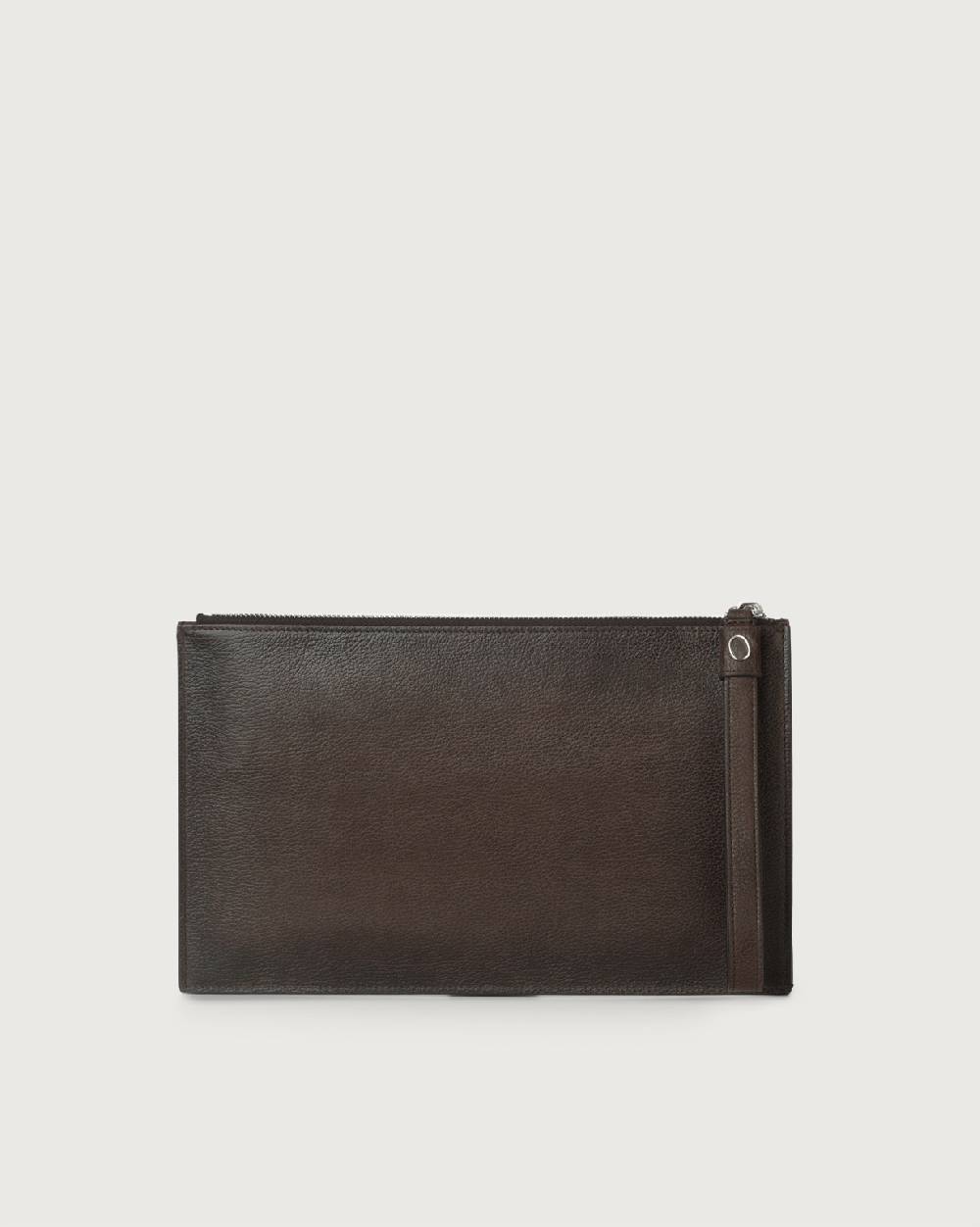 Orciani Busta Grande Micron In Pelle Con Polsiera