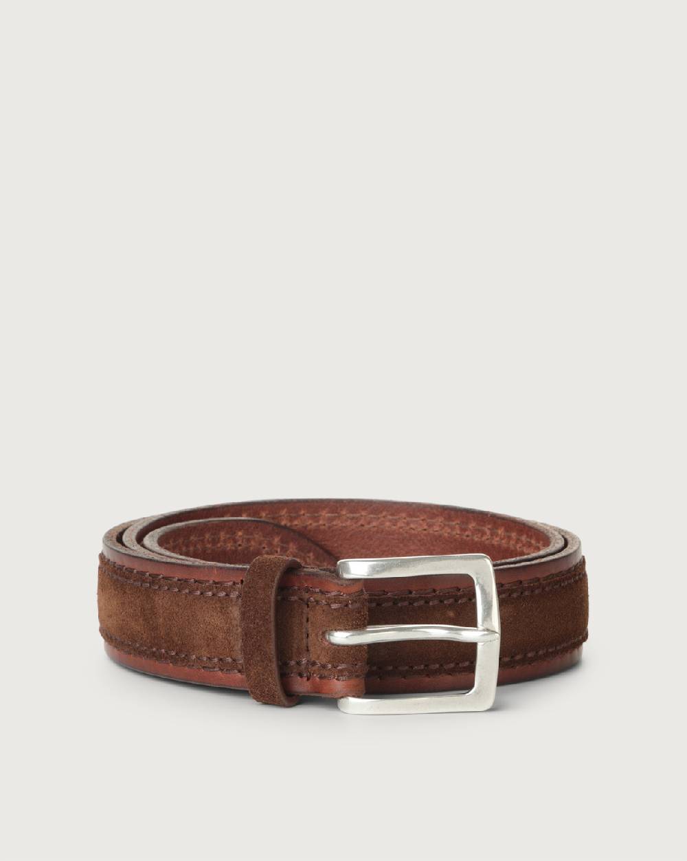 Orciani Cintura Cloudy in suede con ricamo