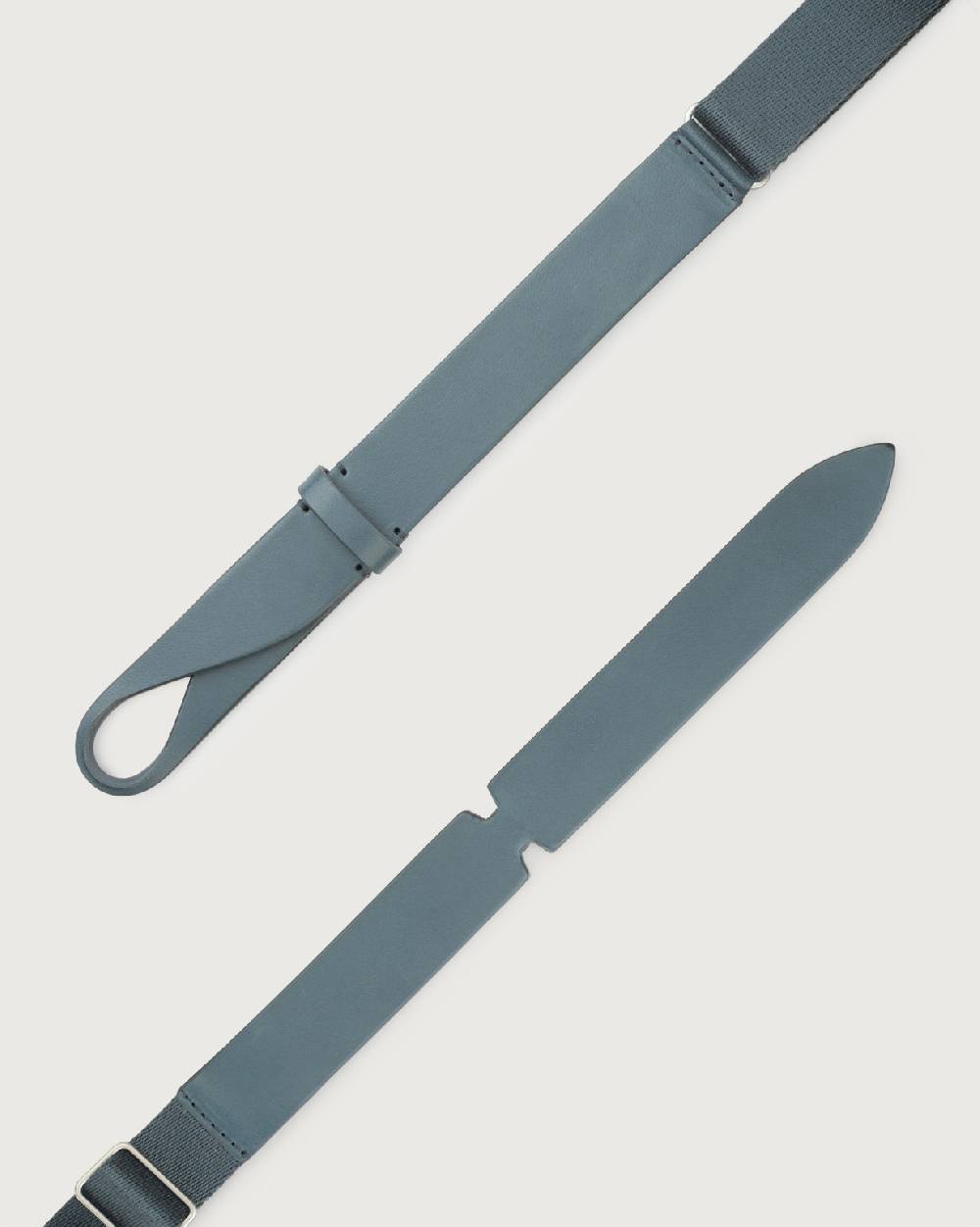 Orciani Cintura Nobuckle Bull In Cuoio E Tessuto