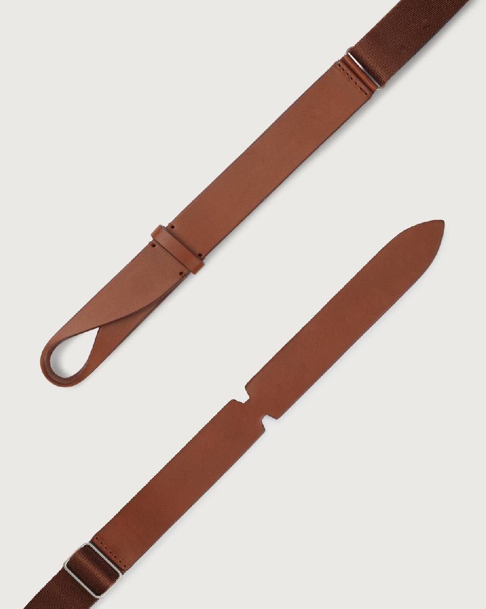 Orciani Cintura Nobuckle Bull In Cuoio E Tessuto