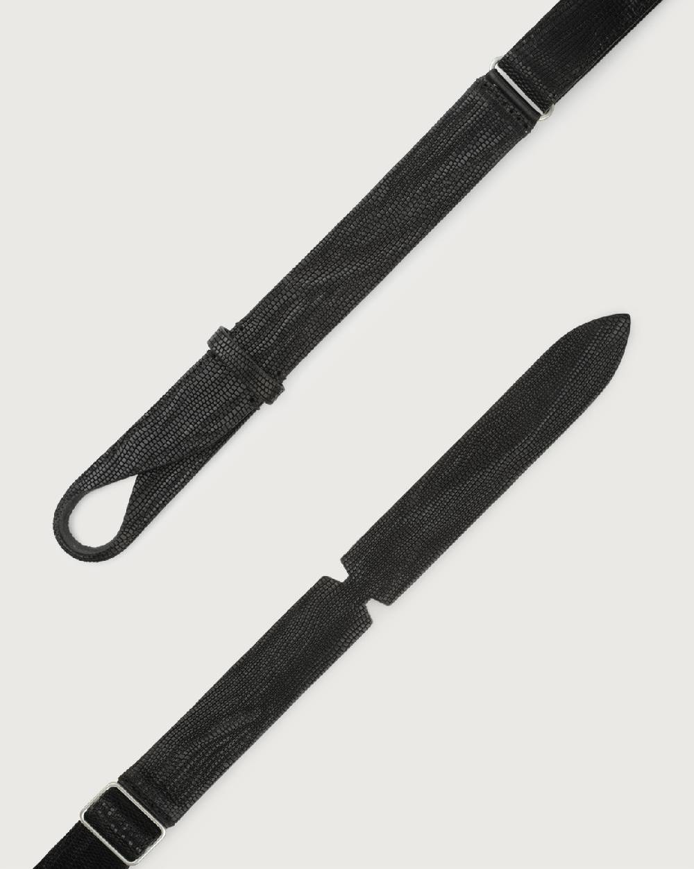 Orciani Cintura Nobuckle Lizard In Cuoio