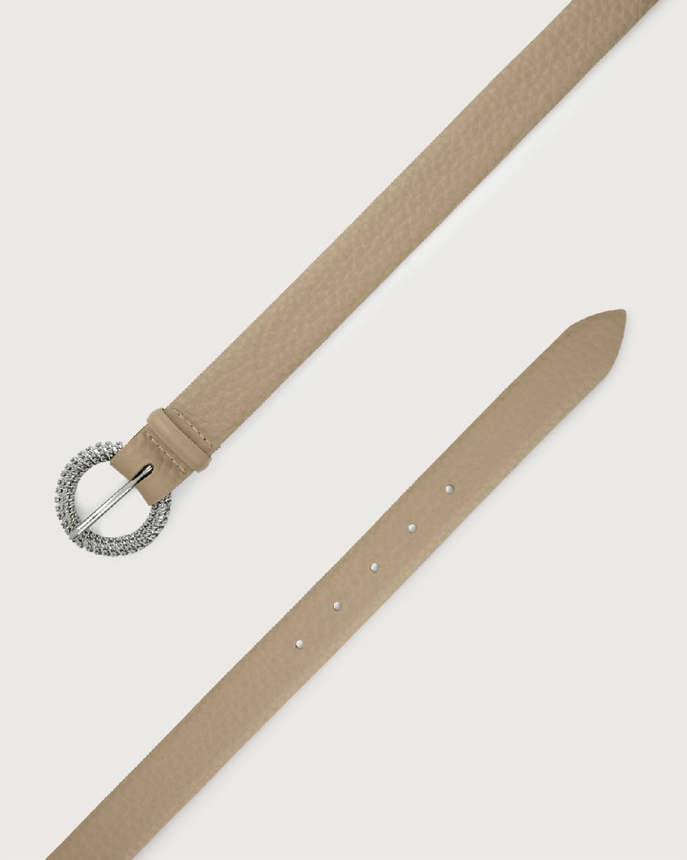 Orciani Cintura Soft In Pelle Fibbia Chain